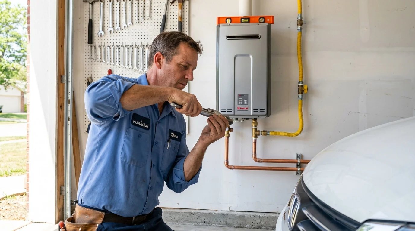 Tankless water heater installation by a Johns Plumbing LLC plumber in Ellaville